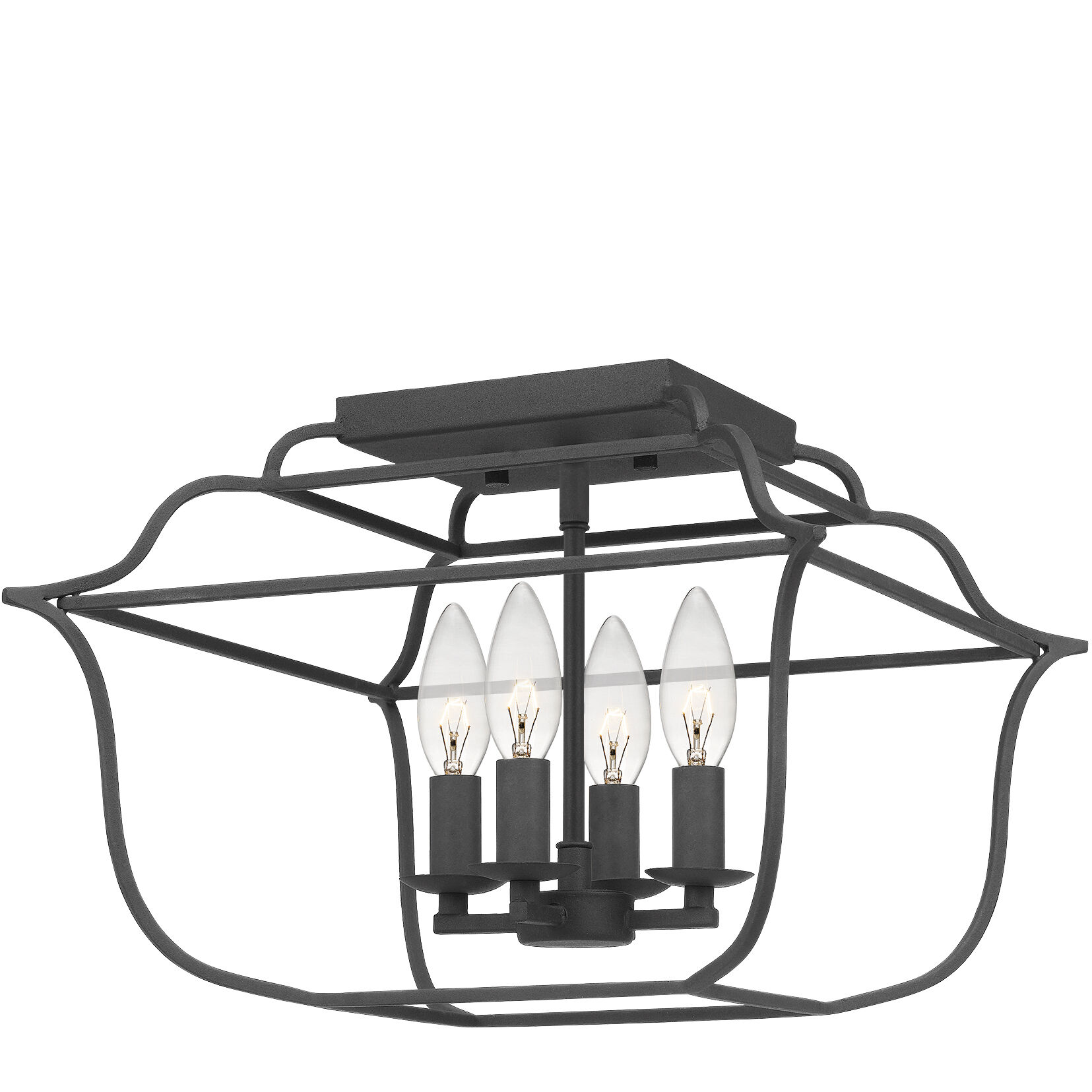 Gallery 4 Light 14 inch Royal Ebony Semi-Flush Mount Ceiling Light 