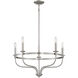 Transitional 5 Light 26.63 inch Brushed Nickel Chandelier Ceiling Light