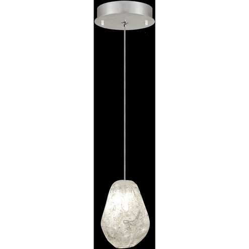 Natural Inspirations 1 Light 5.5 inch Silver Pendant Ceiling Light in Clear Quartz Studio Glass 5