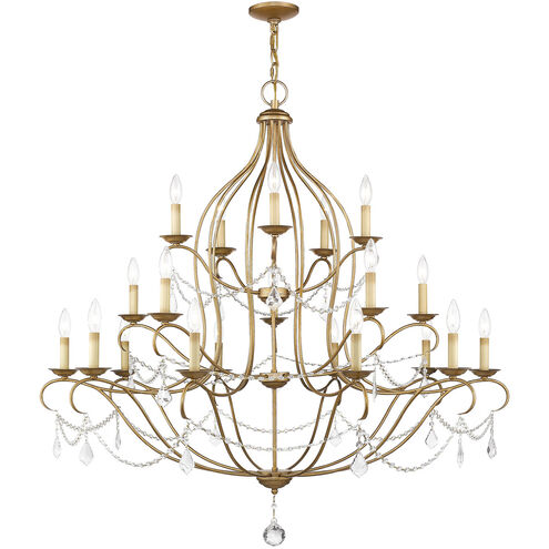 Chesterfield 20 Light 46 inch Antique Gold Leaf Chandelier Ceiling Light
