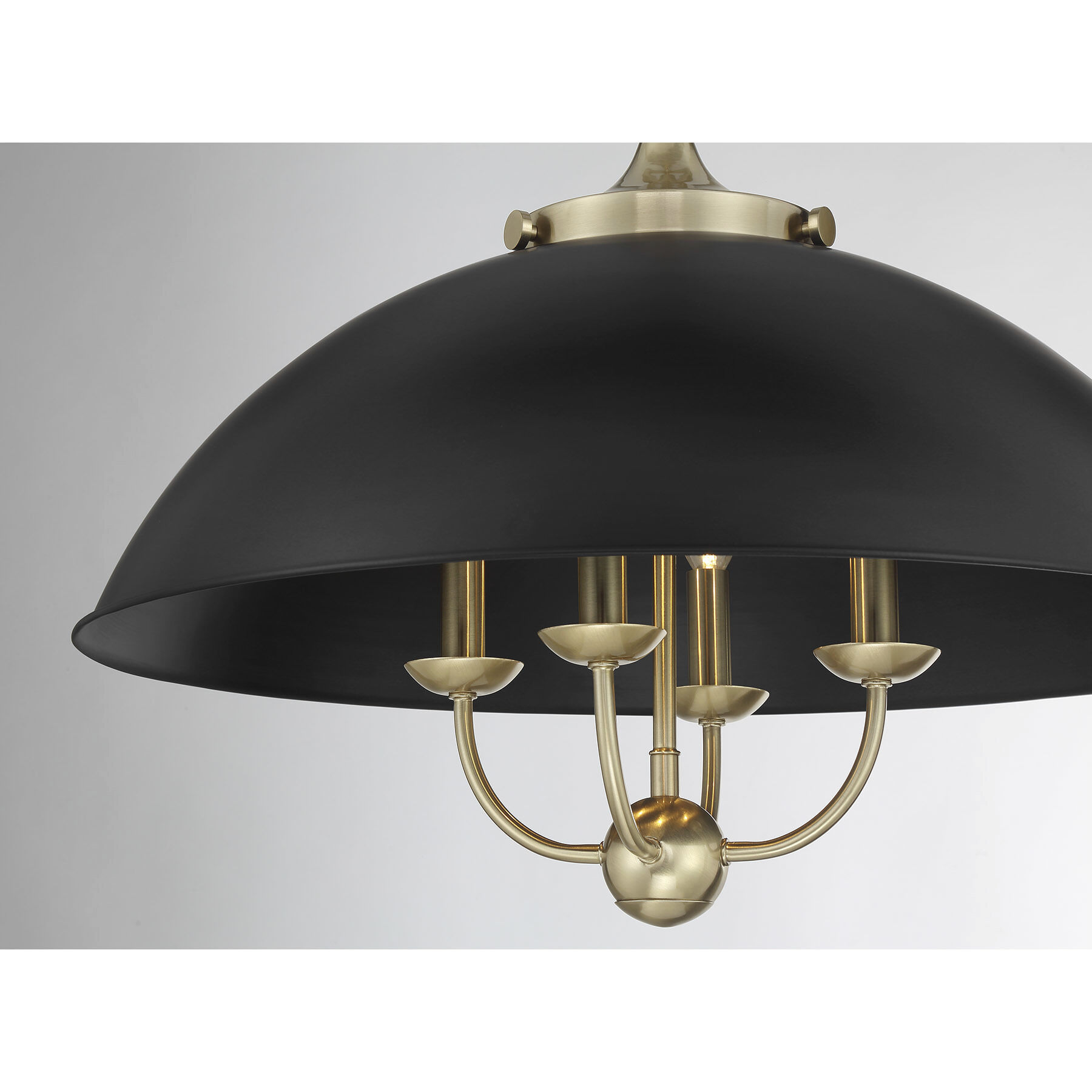 Monterey 4 Light 22 inch Matte Black and Warm Brass Pendant Ceiling Light in Matte Black with Warm Brass