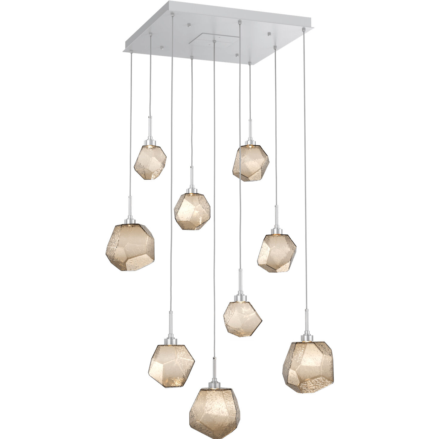 Gem LED 30.1 inch Classic Silver Chandelier Ceiling Light in 3000K LED, Bronze, Square Multi-Port