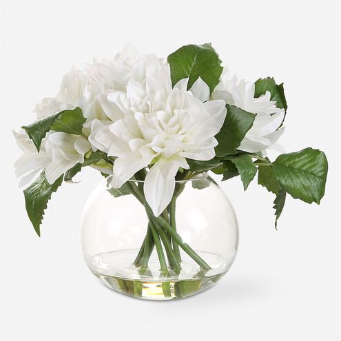 Virtue Dahlia Green and White Centerpiece