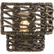 Silencio 2 Light 11 inch Riviera Brass Wall Sconce Wall Light