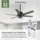 Fonthill 52 inch Matte Black with Dark Gray Oak/Matte Black Blades Ceiling Fan