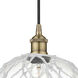 Edison 1 Light 10 inch Antique Brass and Clear and White Mini Pendant Ceiling Light