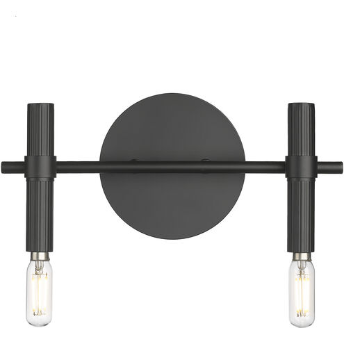 Skyva 2 Light 13 inch Matte Black Vanity Light Wall Light