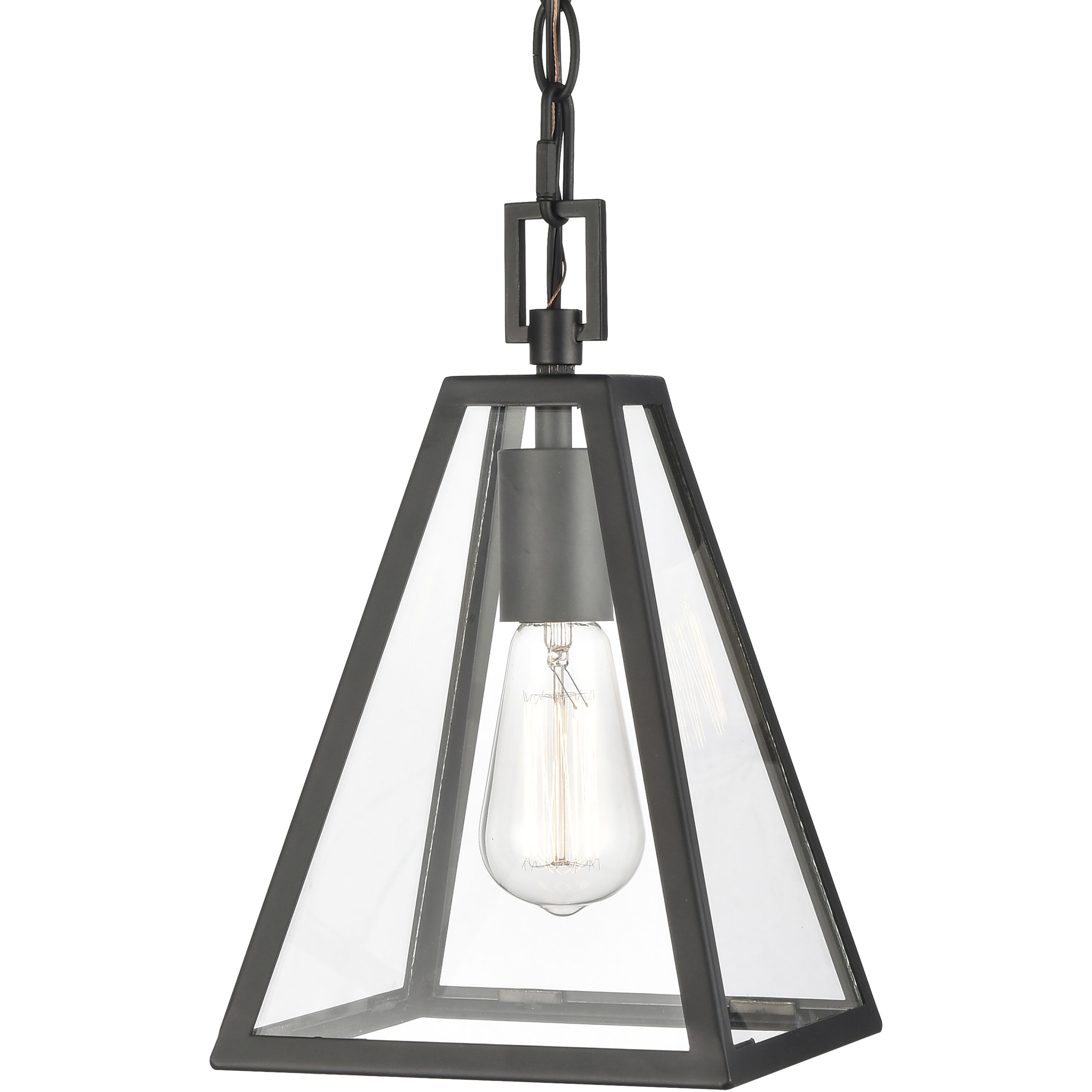 Tangent 1 Light 7 inch Matte Black Mini Pendant Ceiling Light