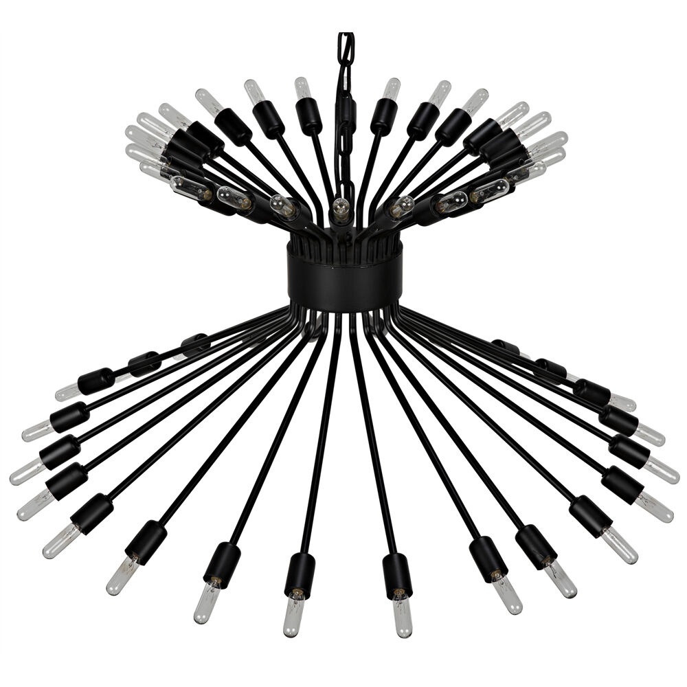 Mancini 48 Light 36 inch Matte Black Chandelier Ceiling Light