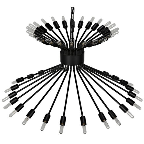 Mancini 48 Light 36 inch Matte Black Chandelier Ceiling Light