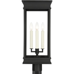 C&M by Chapman & Myers Cupertino 4 Light 22.5 inch Textured Black Outdoor Post Lantern