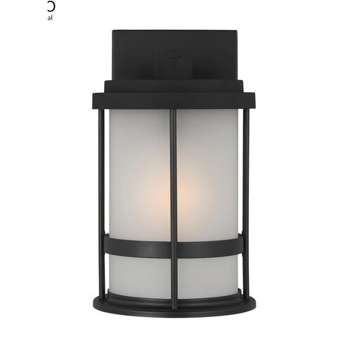 Wilburn 1 Light 10.25 inch Black Outdoor Wall Lantern, Small