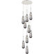Milan 9 Light 18.5 inch Polished Nickel Multi Pendant Ceiling Light in Light Smoke Glass