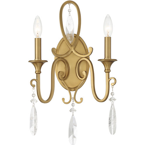 Fairchild 2 Light 12 inch Warm Brass Wall Sconce Wall Light