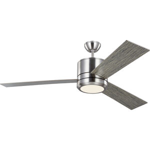 Vision 56 56 inch Brushed Steel with Light Grey Weathered Oak Blades Ceiling Fan