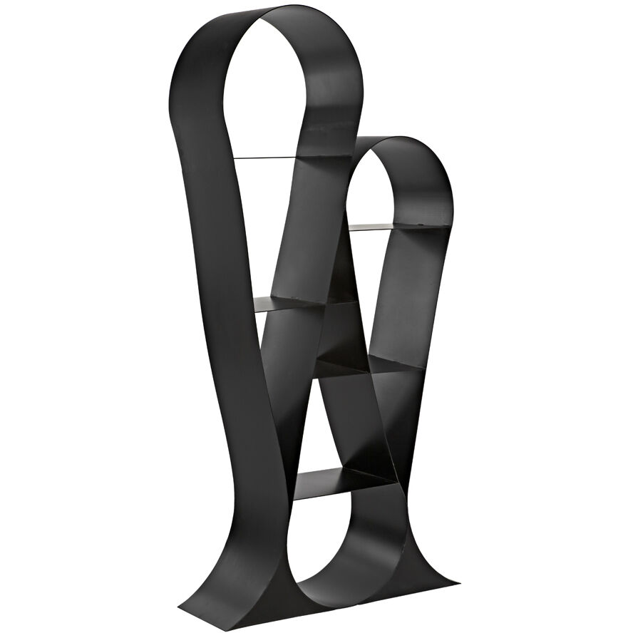 Zaha Matte Black Bookcase