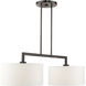 Meridian 2 Light 35 inch Black Chrome Linear Chandelier Ceiling Light