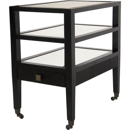 Lesly 26 X 24 inch Distressed Black Side Table