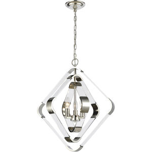 Rapid Pulse 3 Light 20 inch Clear with Polished Nickel Pendant Ceiling Light