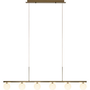 Pearl LED 4 inch Polished Brass Multi Pendant Ceiling Light
