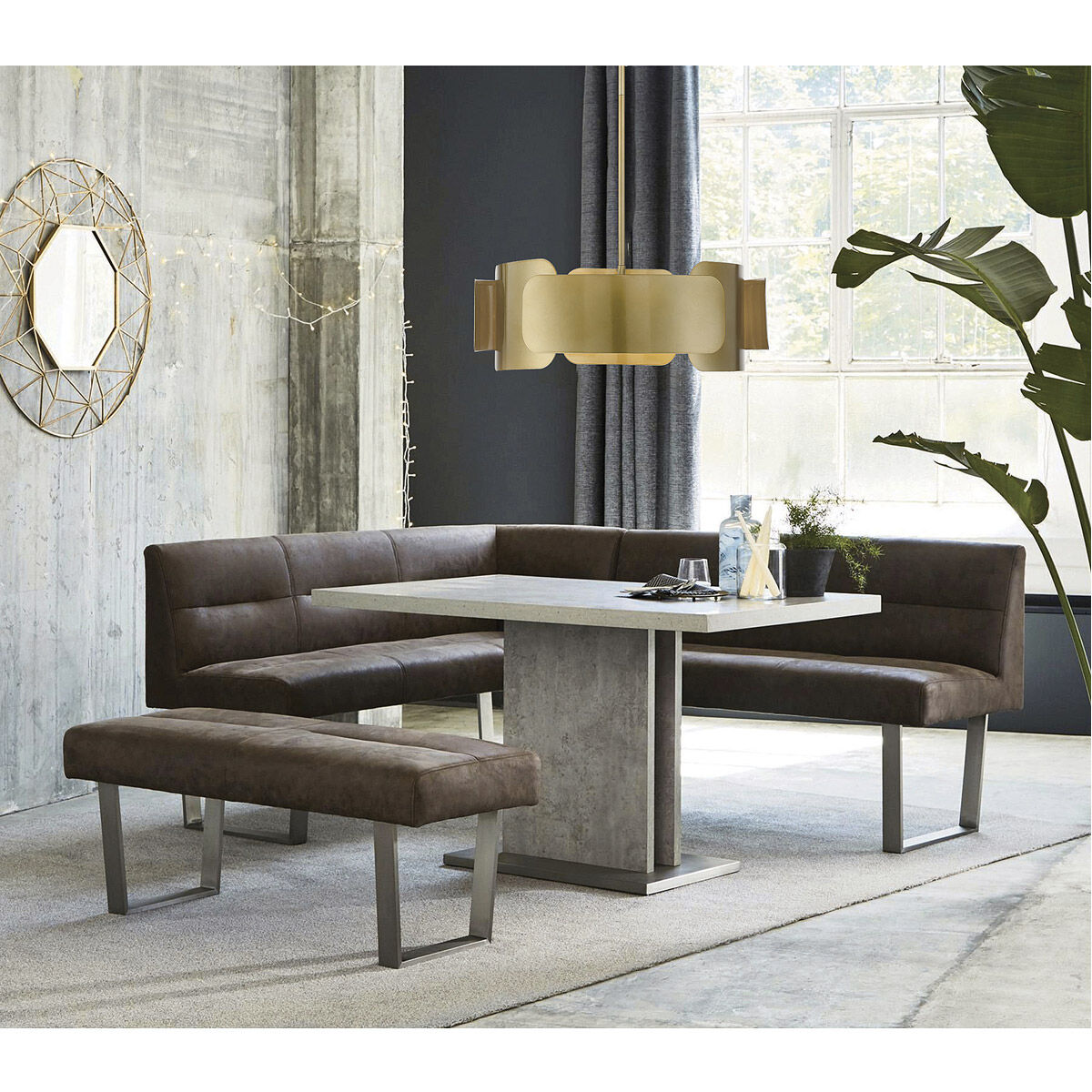 Modern 4 Light 20 inch Burnished Brass Pendant Ceiling Light