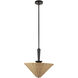Alora Mood Bridgette 1 Light 16.38 inch Matte Black Pendant Ceiling Light in Matte Black and Rattan, Rattan Shade