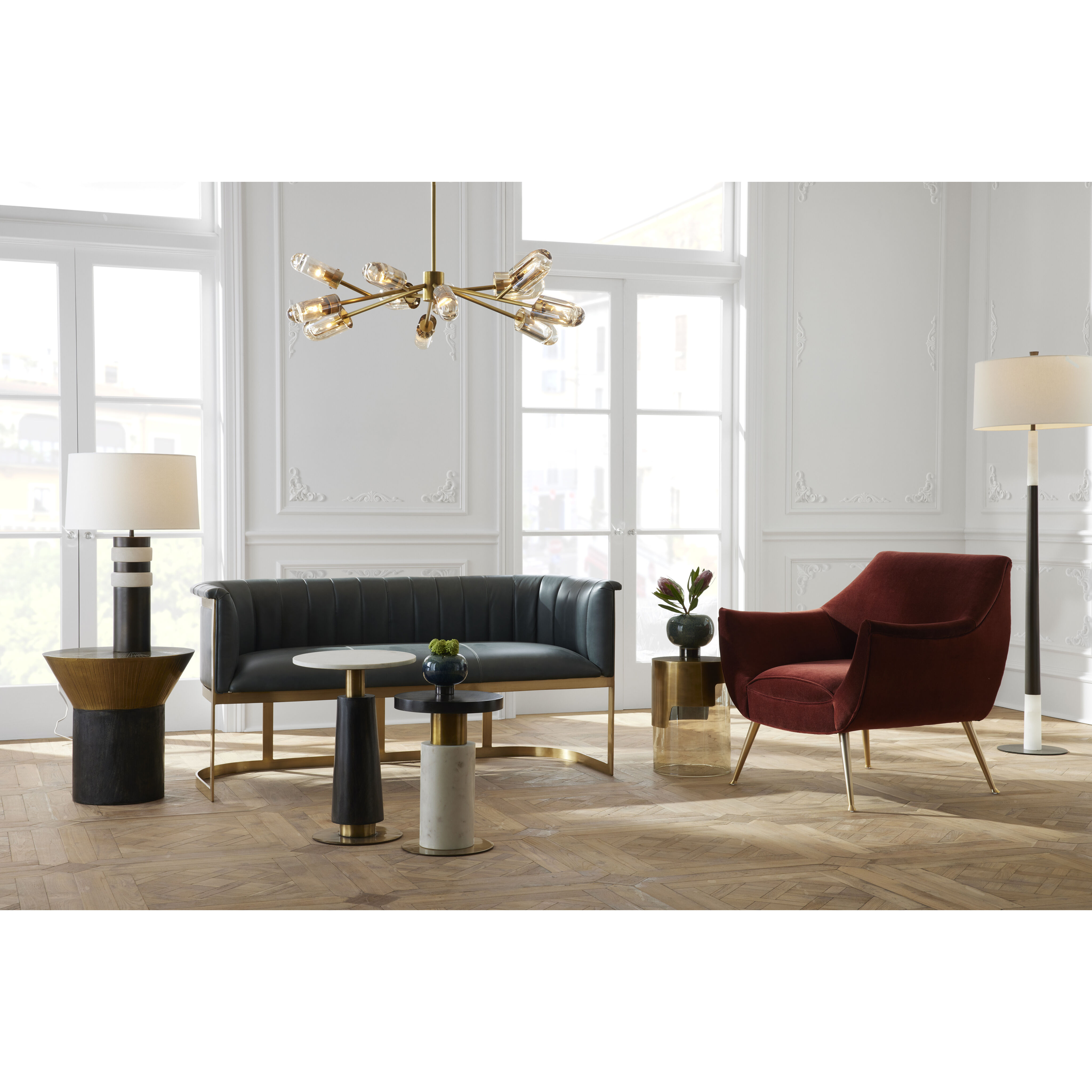 Javier 12 Light 44 inch Champagne and Antique Brass Chandelier Ceiling Light