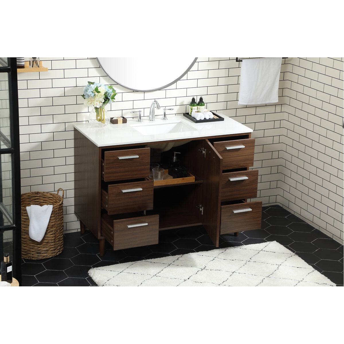 Baldwin 48 X 22 X 34 inch Walnut Vanity Sink Set