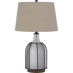 Morgan 28 inch 100.00 watt Frost and Black Table Lamp Portable Light