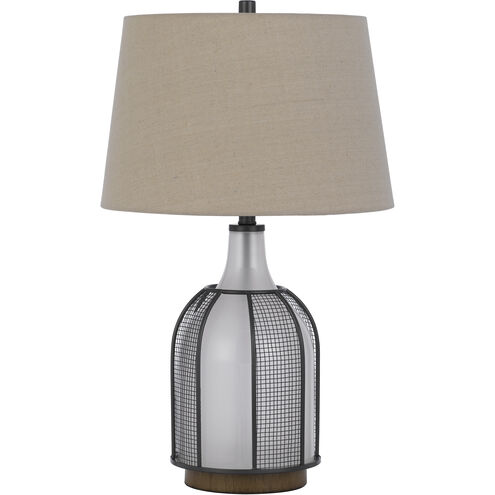 Morgan 28 inch 100.00 watt Frost and Black Table Lamp Portable Light