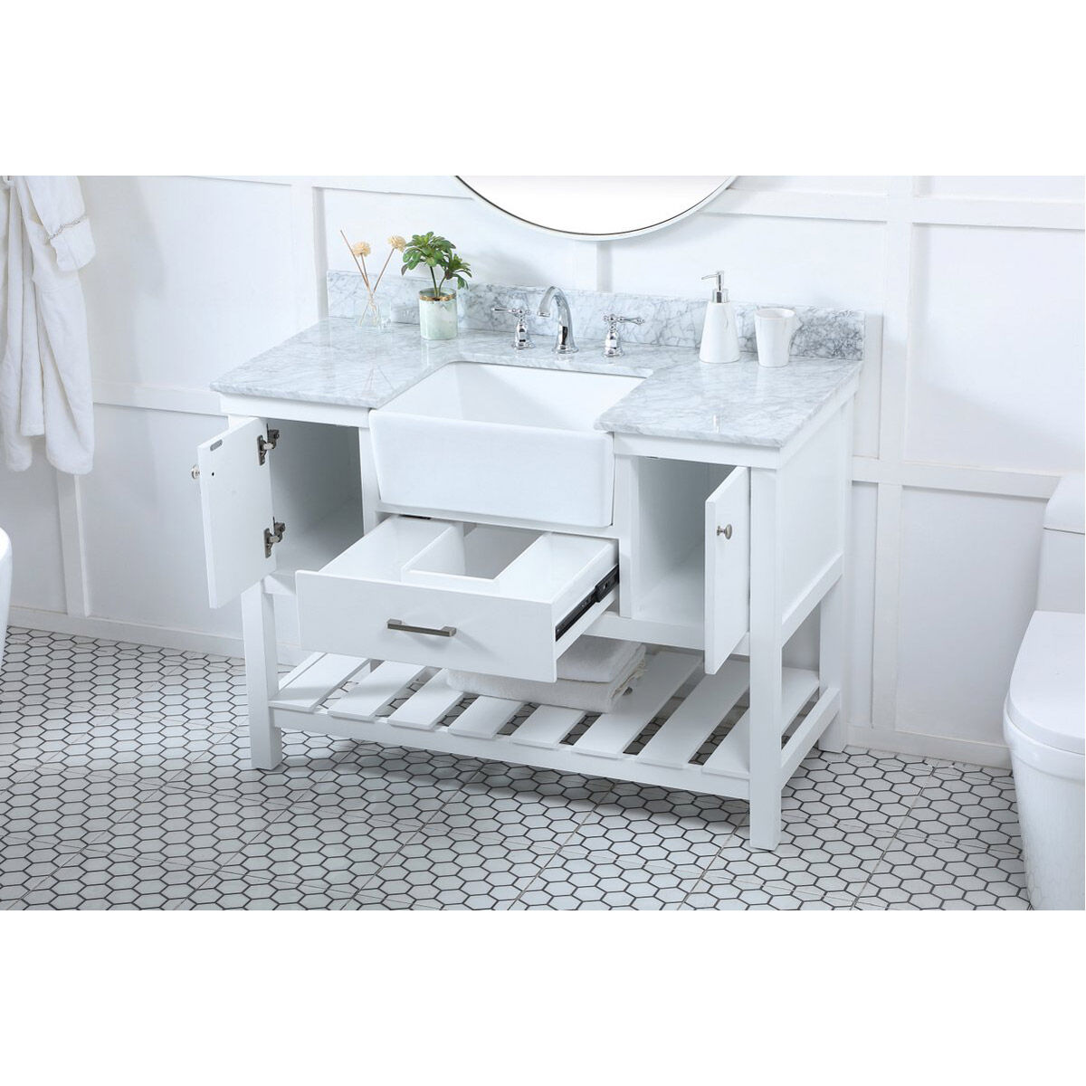 Clement 48 X 22 X 34 inch White Bathroom Vanity Cabinet