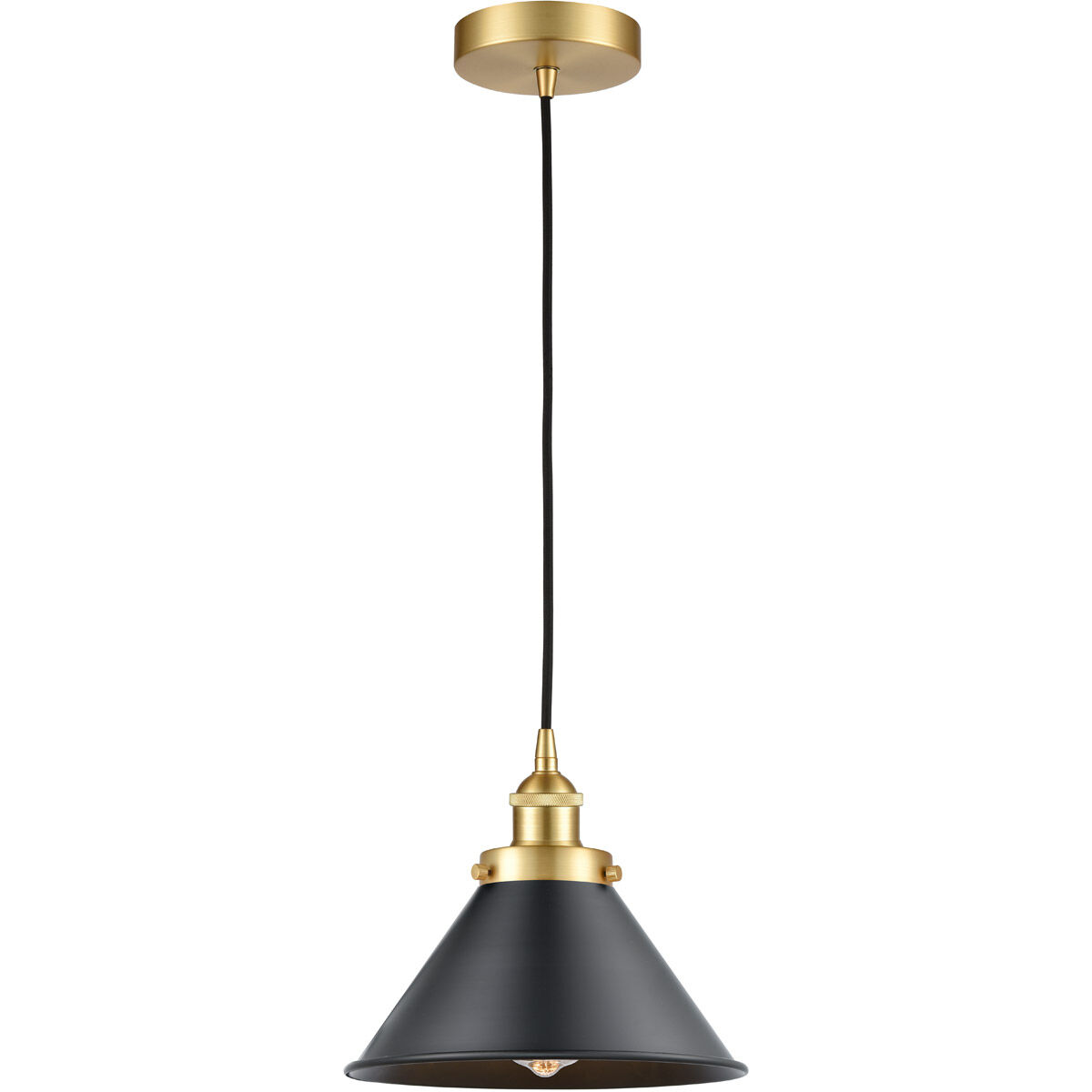 Edison Briarcliff LED 10 inch Satin Gold Mini Pendant Ceiling Light