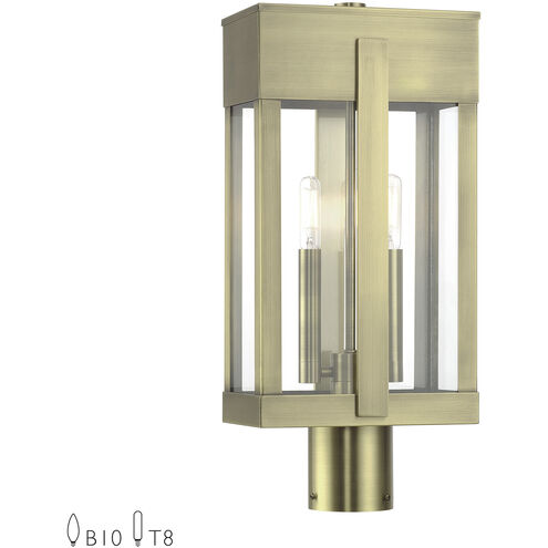 Berksford 2 Light 18.5 inch Antique Brass Outdoor Post Top Lantern