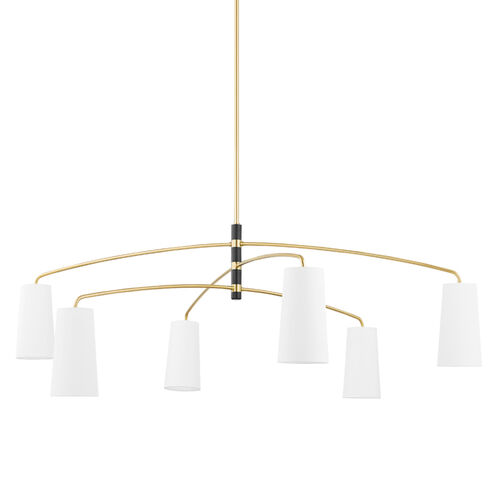 Evelyn 6 Light 65 inch Aged Brass/Soft Black Chandelier Ceiling Light in Aged Brass and Soft Black