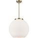Ballston Athens 1 Light 15.75 inch Antique Brass Pendant Ceiling Light in Incandescent, Matte White