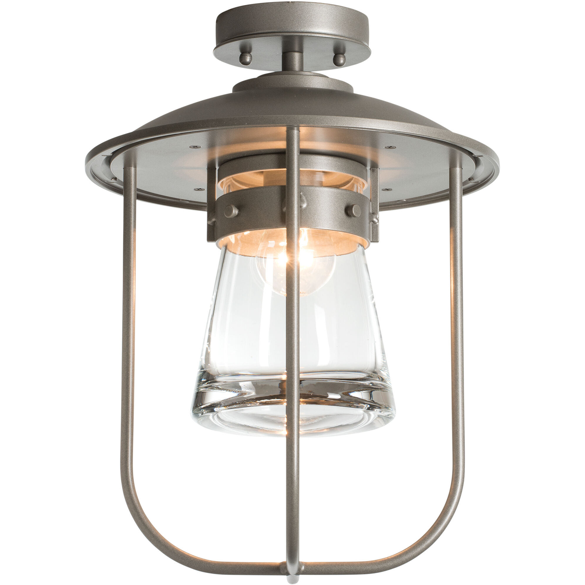 Erlenmeyer 1 Light 12.1 inch Coastal Burnished Steel Outdoor Semi-Flush