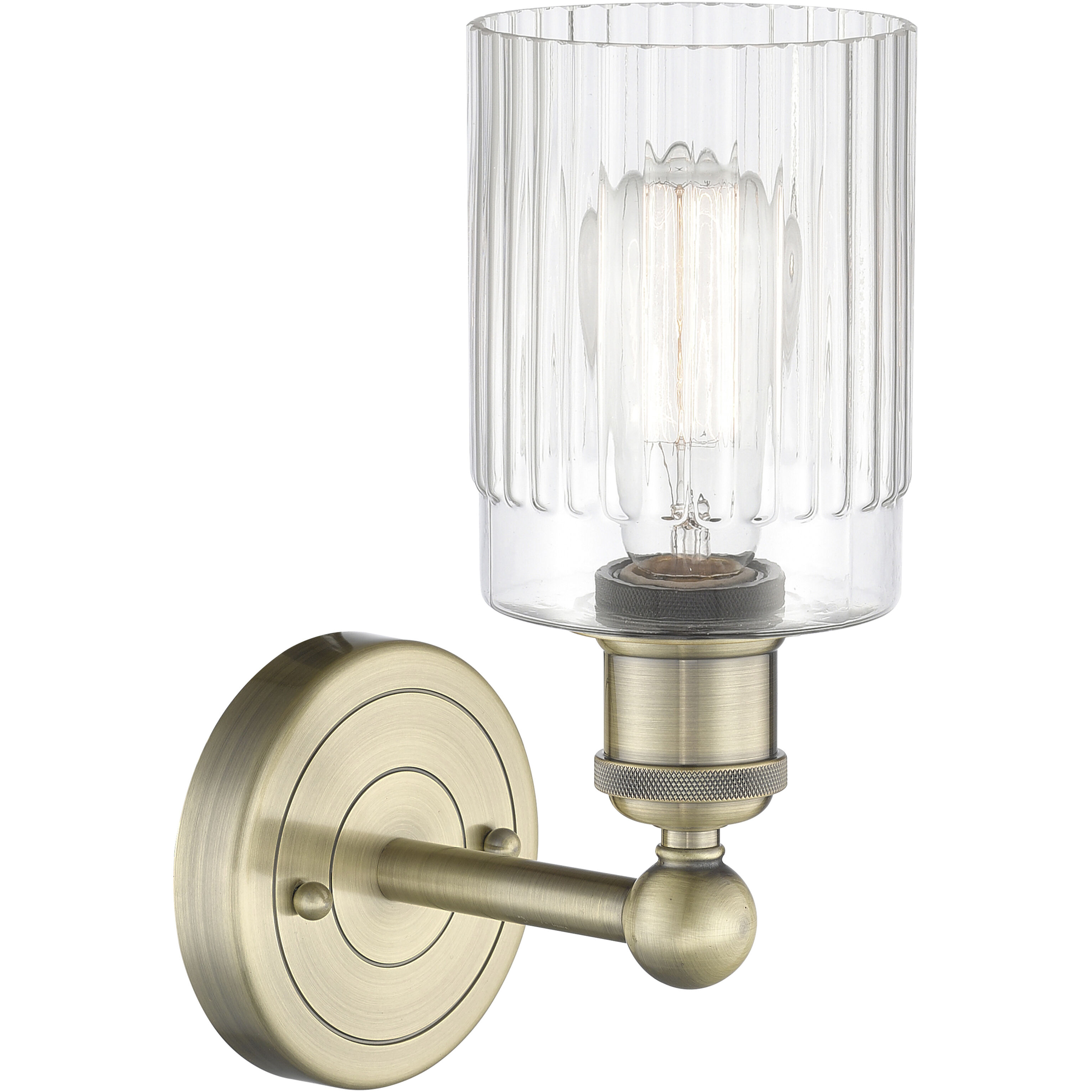 Hadley Sconce Wall Light in Antique Brass, Clear
