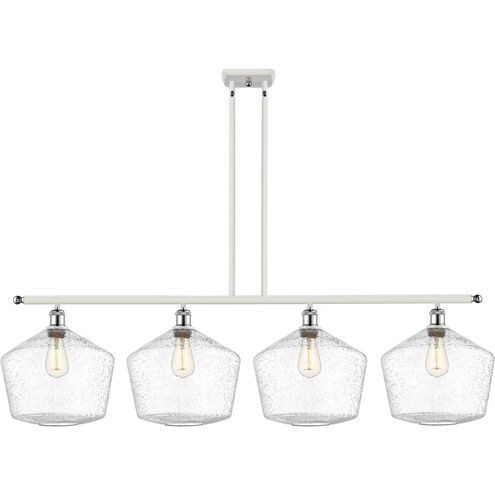 Ballston Cindyrella 4 Light 50 inch White and Polished Chrome Island Light Ceiling Light in Incandescent, Seedy Glass