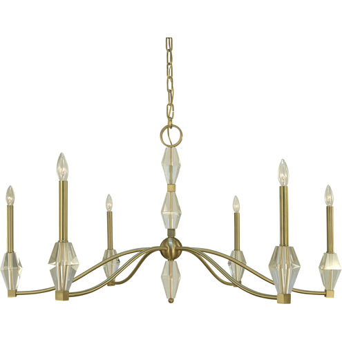 Vivian 6 Light 46 inch Brushed Brass Dining Chandelier Ceiling Light