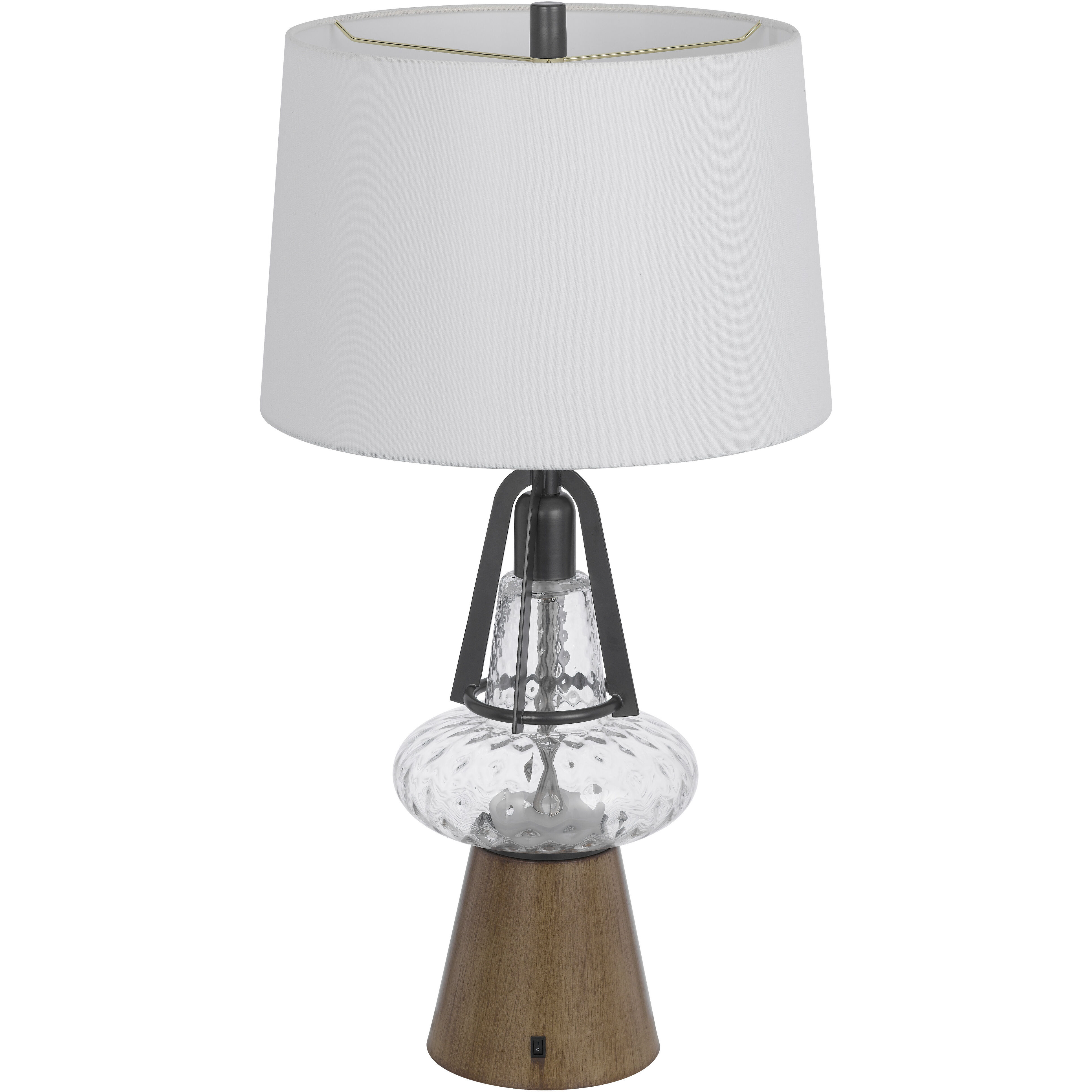 Marietta 30 inch 100.00 watt Faux Oak and Clear Glass Table Lamp Portable Light
