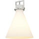 Newton Cone 3 Light 14 inch Satin Nickel Pendant Ceiling Light in Cased Matte White Glass