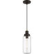 Oakhurst 1 Light 5 inch Bronze with Antique Brass Accent Mini Pendant Ceiling Light