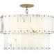 Simone LED 24 inch Burnished Gold Chandelier Ceiling Light in Alabaster, Drum