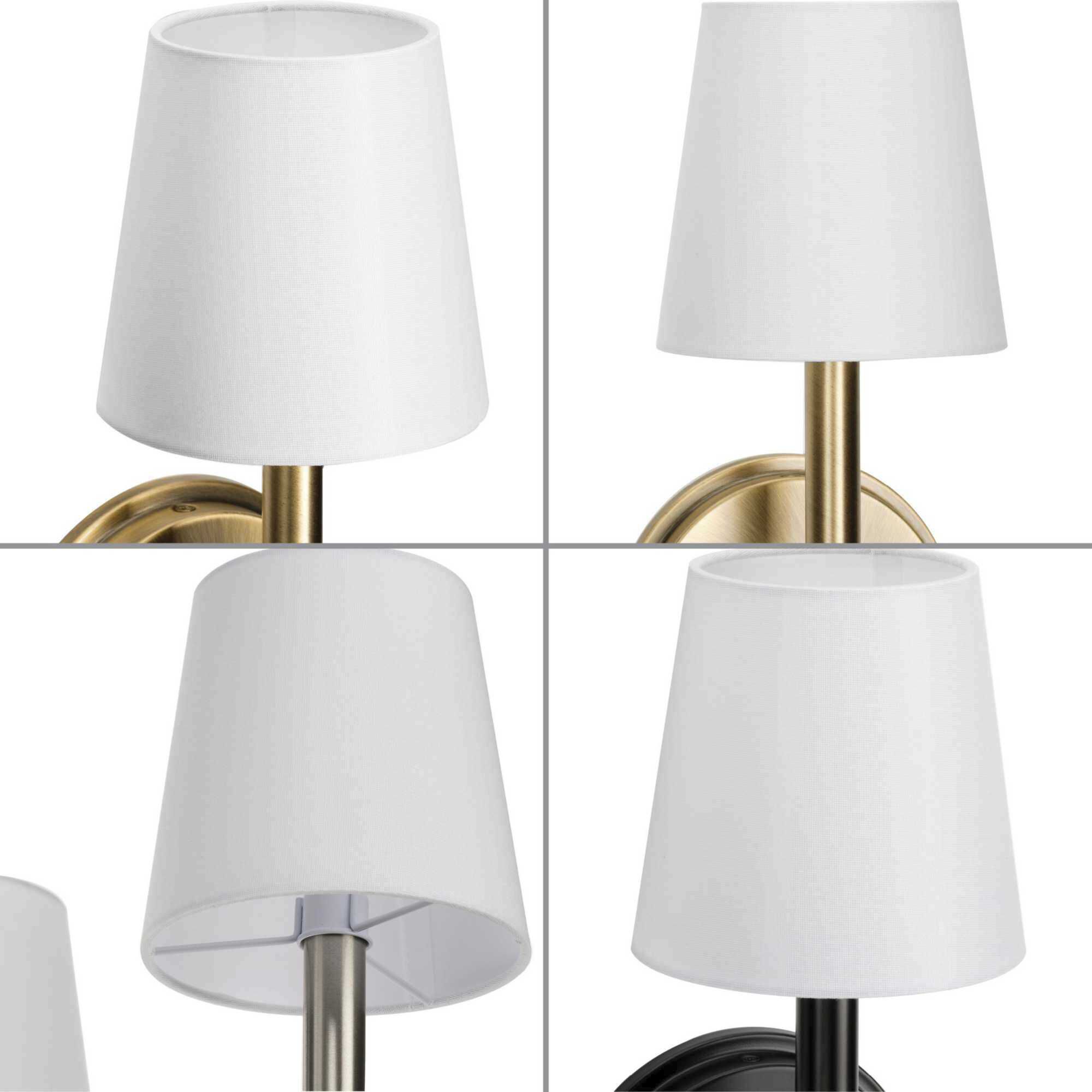 Elara White 5.5 inch Linen Taper Shade