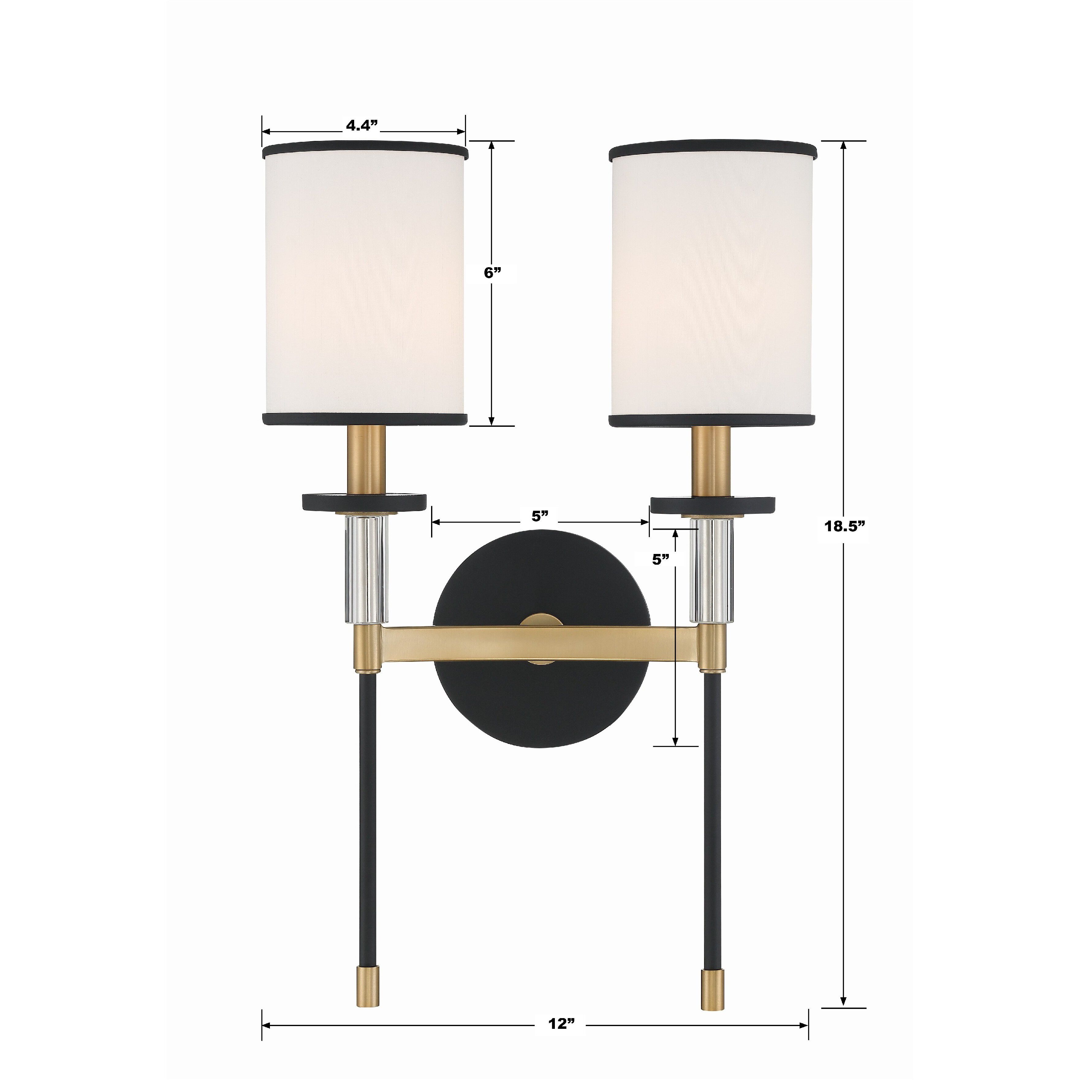 Hatfield Bath Wall Light in Black Forged with Vibrant Gold