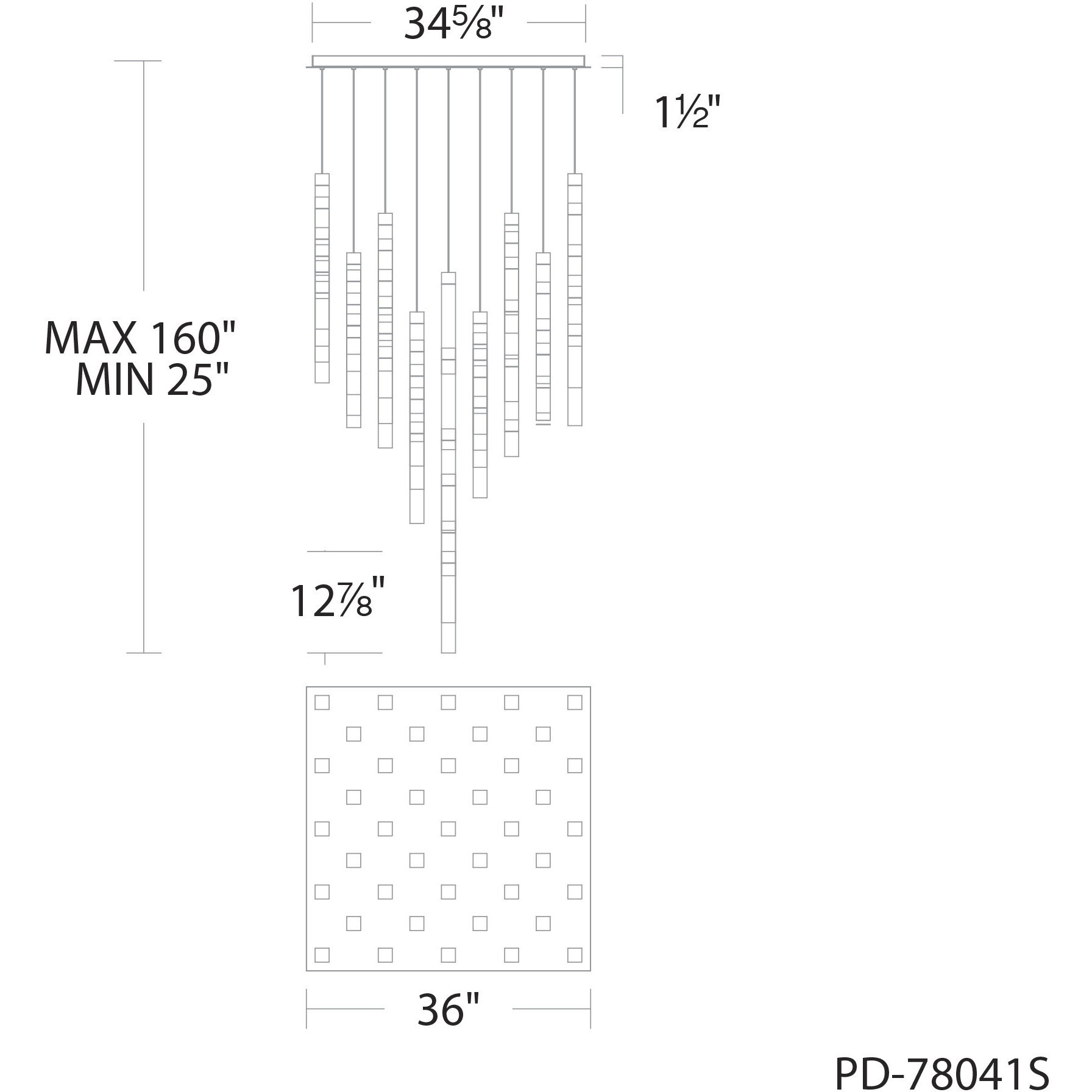 Minx 41 Light 36 inch Aged Brass Multi-Light Pendant Ceiling Light