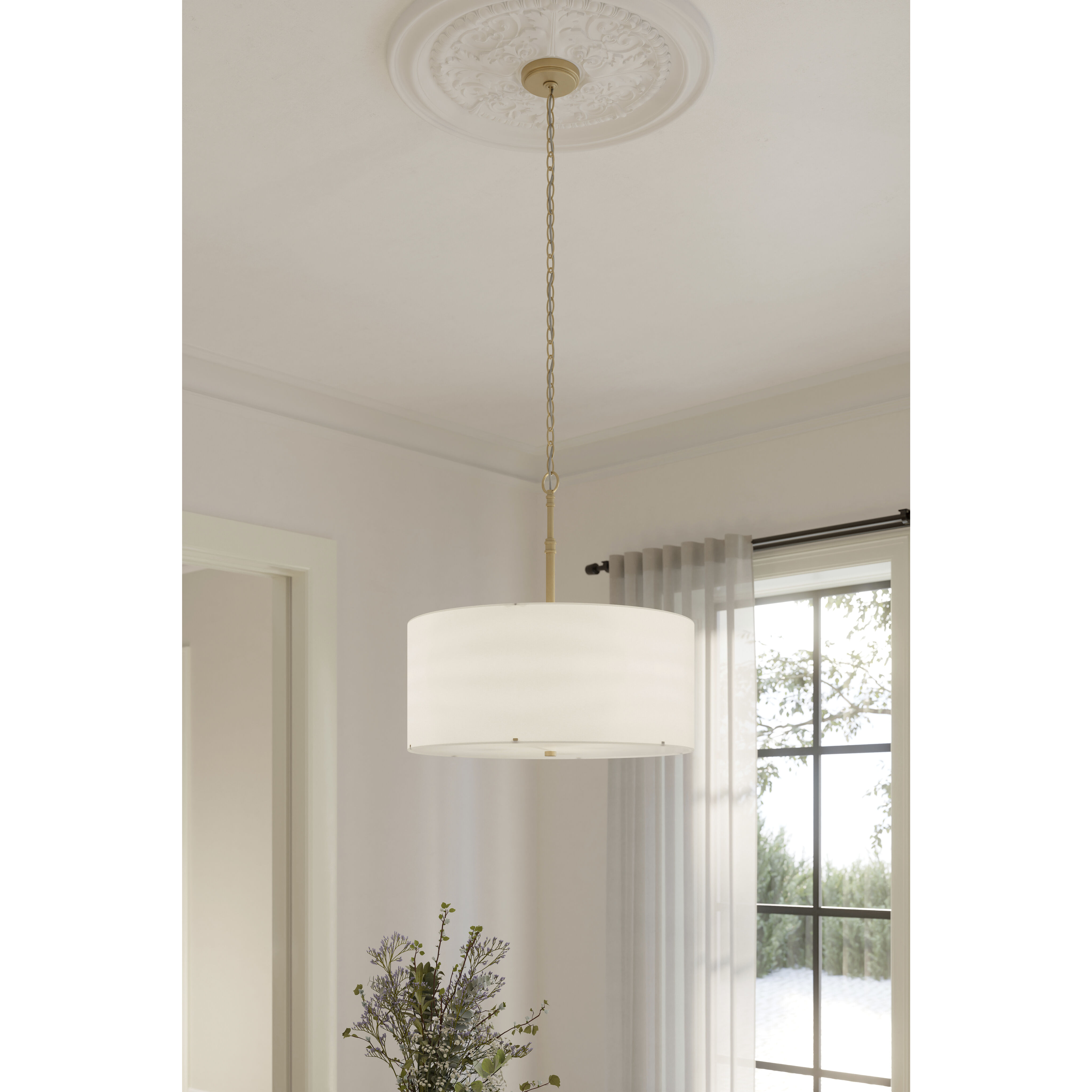 Molvene 3 Light 24 inch Legacy Brass Pendant Ceiling Light