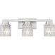 Jacqueline 3 Light 22.75 inch Brushed Nickel Bathroom Vanity Wall Light