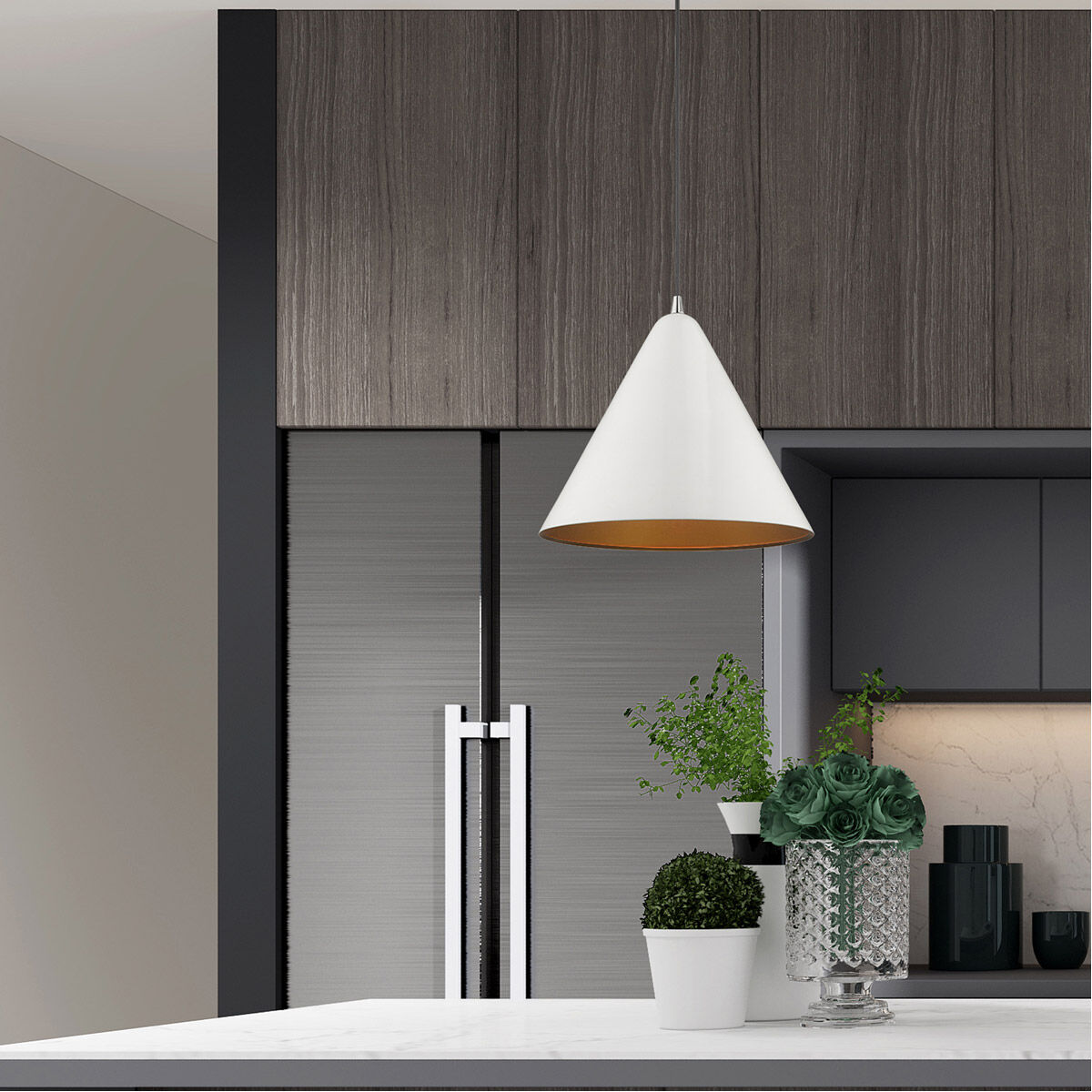 Allison 1 Light 14 inch Shiny White Mini Pendant Ceiling Light