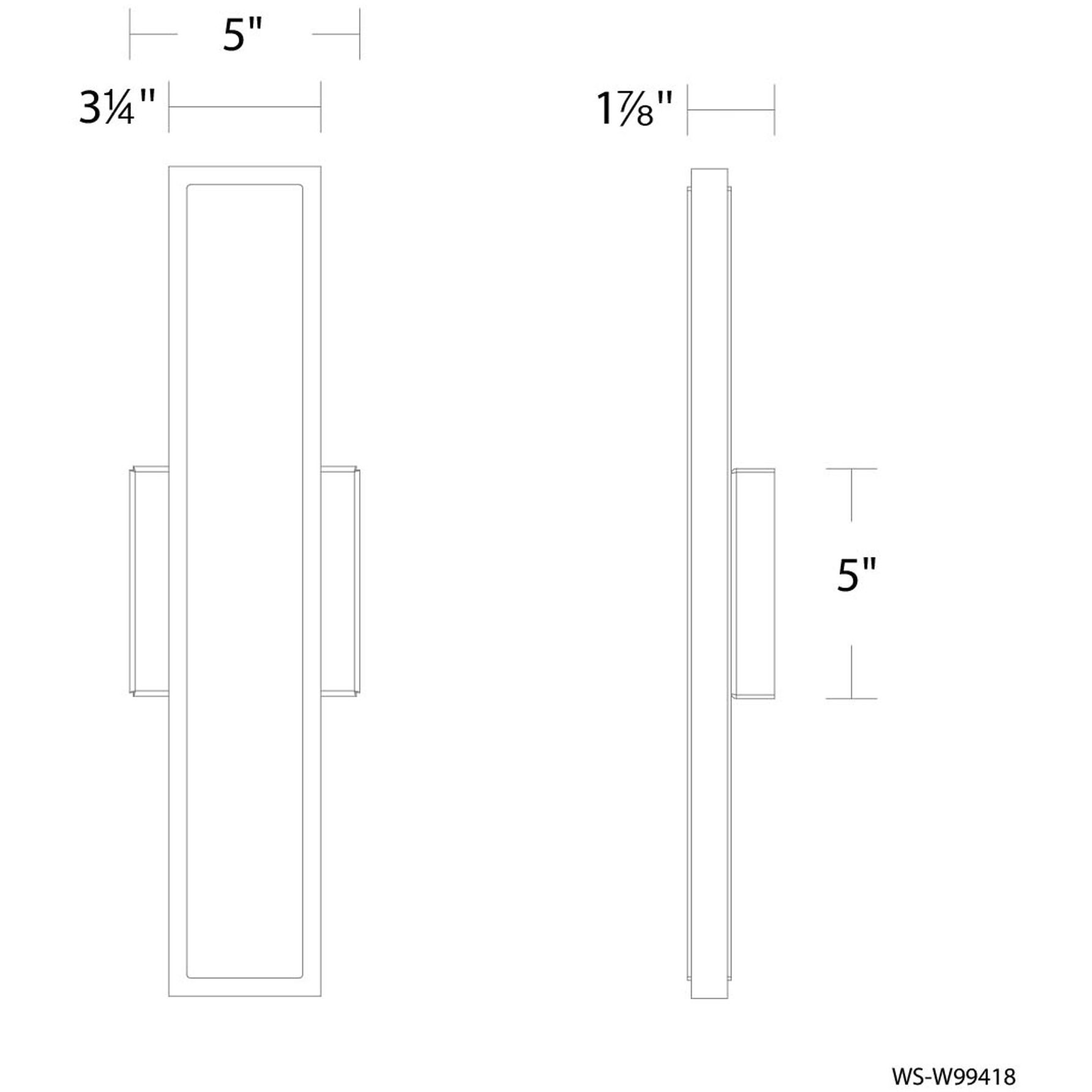 Bastone LED 18.03 inch Black Outdoor Wall Light in 2700K, dweLED